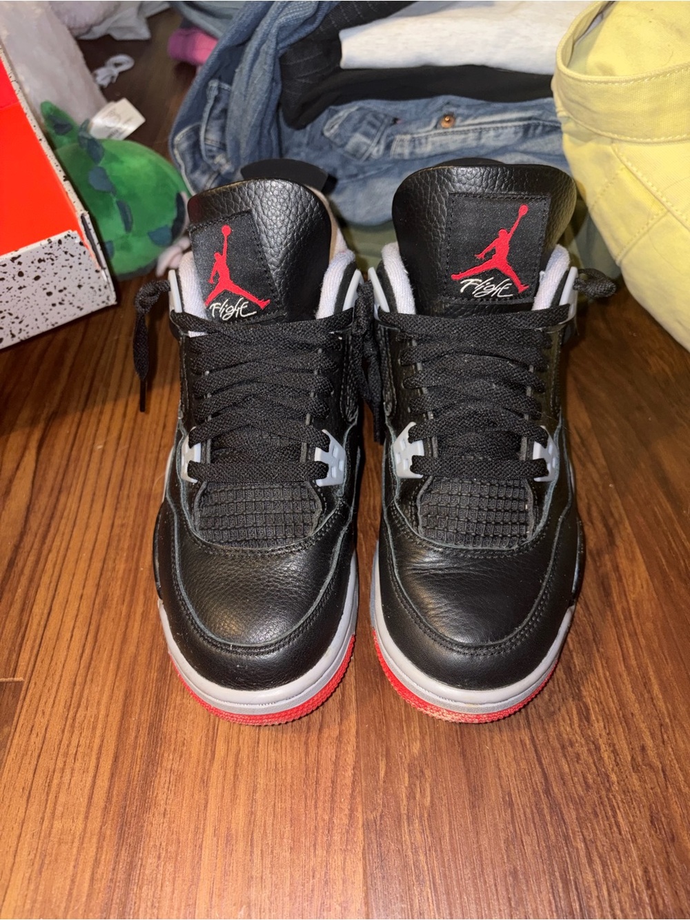 Jordan Kids Black and Red Retro Flight Sneakers